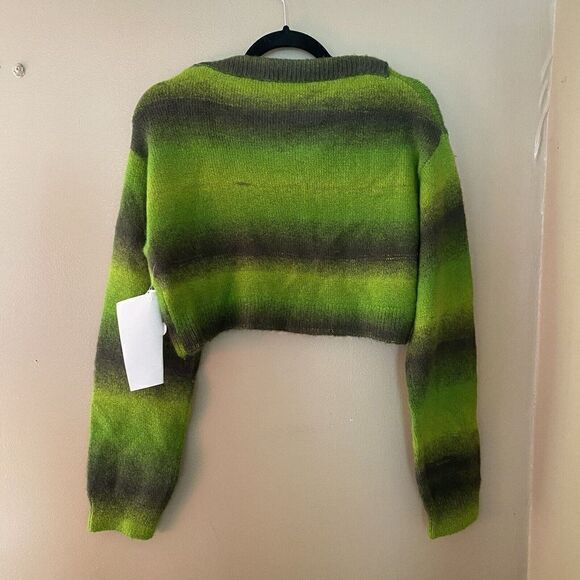 Re/Done Cropped Striped Knit Sweater Ombre Space Dye Wool Alpaca Sz S $395 NWT - Picture 10 of 10